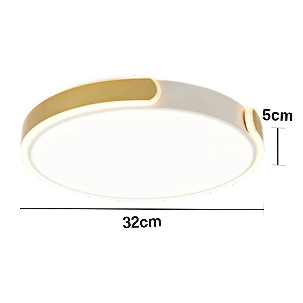 LIVARA LED Ceiling Light 32/52/62cm Three-Color Dimmable 28W/48W/58W Modern Round Flush Mount Lamp Eye-Protective & Minimalist Design - Gold