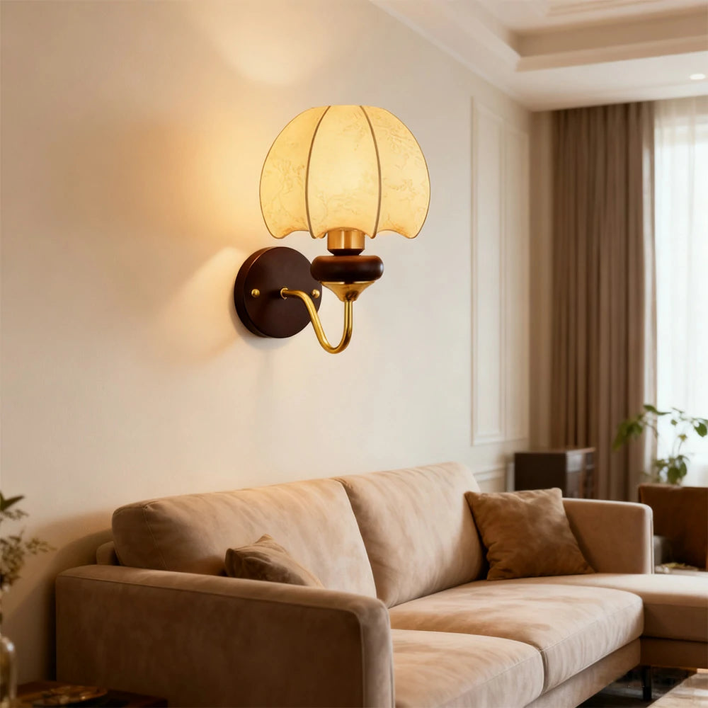 LIVARA Modern Magic Bean Design LED Wall Lamp 12W Three-Color Dimmable Decorative Fabric Shade Light