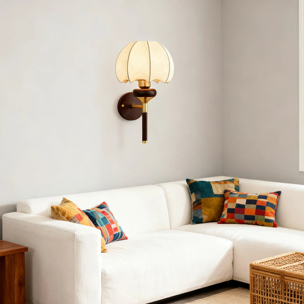 LIVARA LED Wall Light 12W Modern Magic Bean Style Three-Color Dimmable Fabric Shade Decorative Lamp