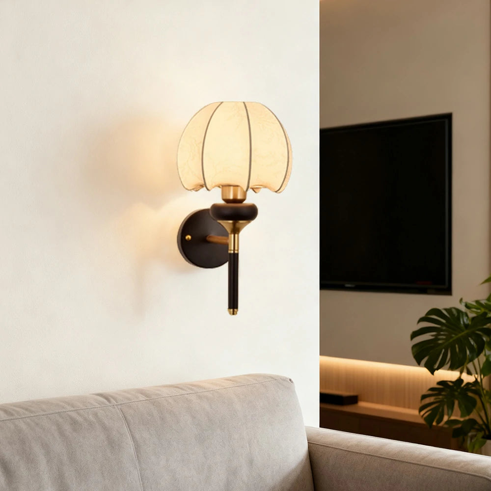 LIVARA LED Wall Light 12W Modern Magic Bean Style Three-Color Dimmable Fabric Shade Decorative Lamp