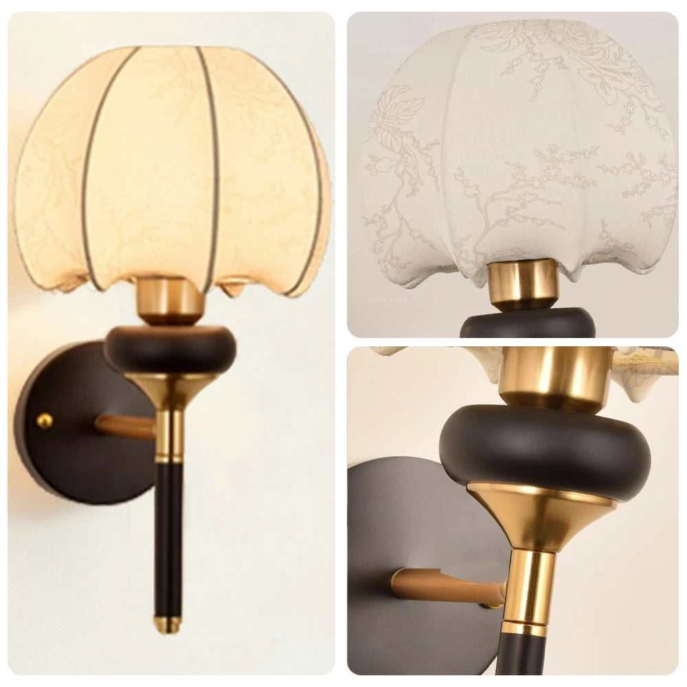 LIVARA LED Wall Light 12W Modern Magic Bean Style Three-Color Dimmable Fabric Shade Decorative Lamp