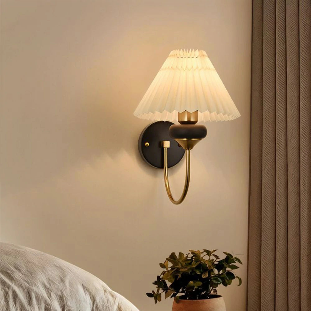 LIVARA 12W Modern Fabric Wall Lamp Three-Color Dimmable LED Light with Magic Bean Design