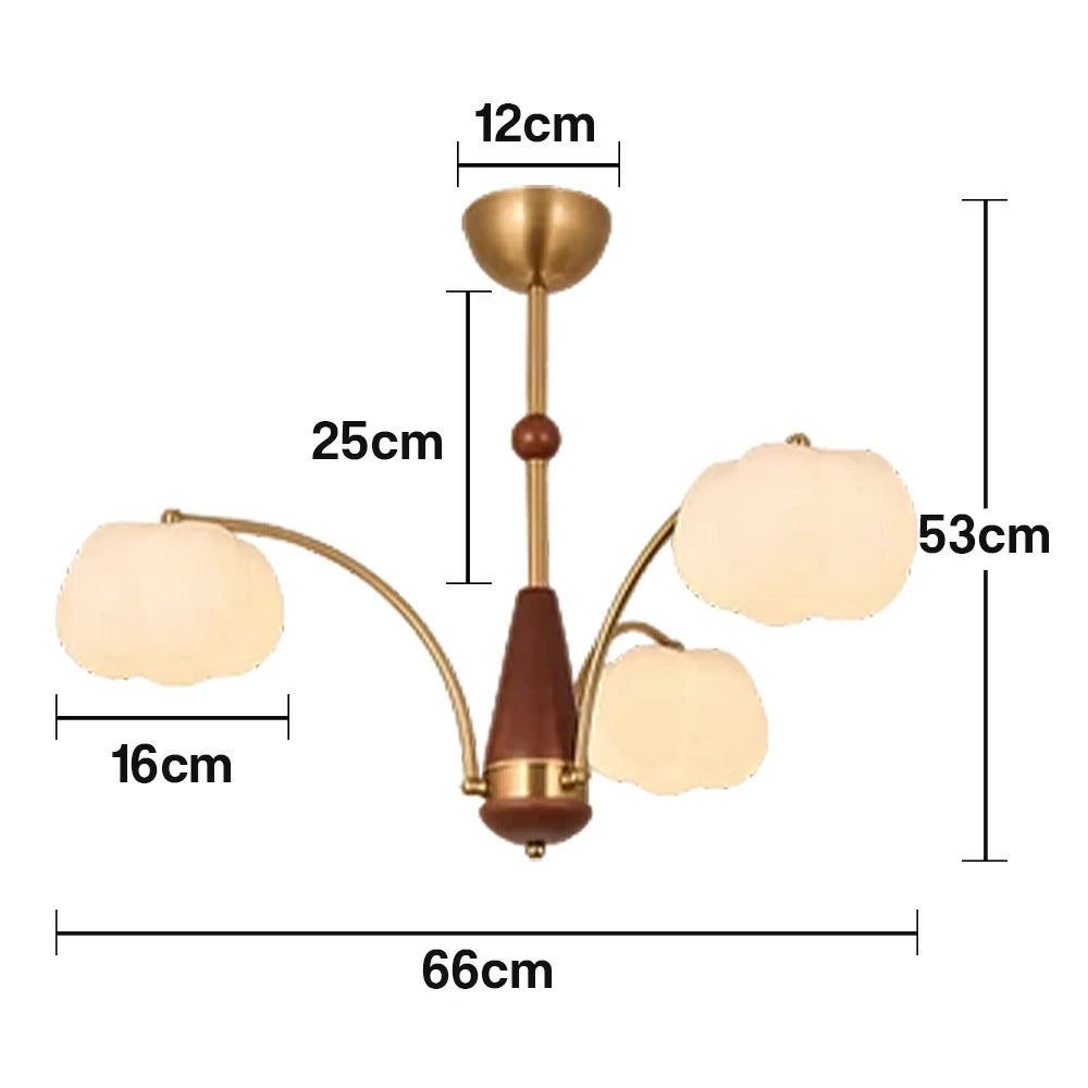 LIVARA 27W Cotton Cloud 3-Head LED Pendant Light Three-Color Dimmable Ceiling Lamp Modern Iron & Wood Design