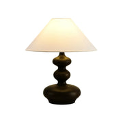 LIVARA 5W 39cm Table Lamp Three-Color Dimmable Eye-Protection Light with Martin Fabric Shade & Solid Wood Base - Black