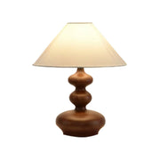 LIVARA 5W 39cm Table Lamp Three-Color Dimmable Eye-Protection Light with Martin Fabric Shade & Solid Wood Base - Walnut