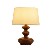 LIVARA 5W 38cm Table Lamp Three-Color Dimmable Eye-Protection Light with Martin Fabric Shade & Solid Wood Base - Walnut