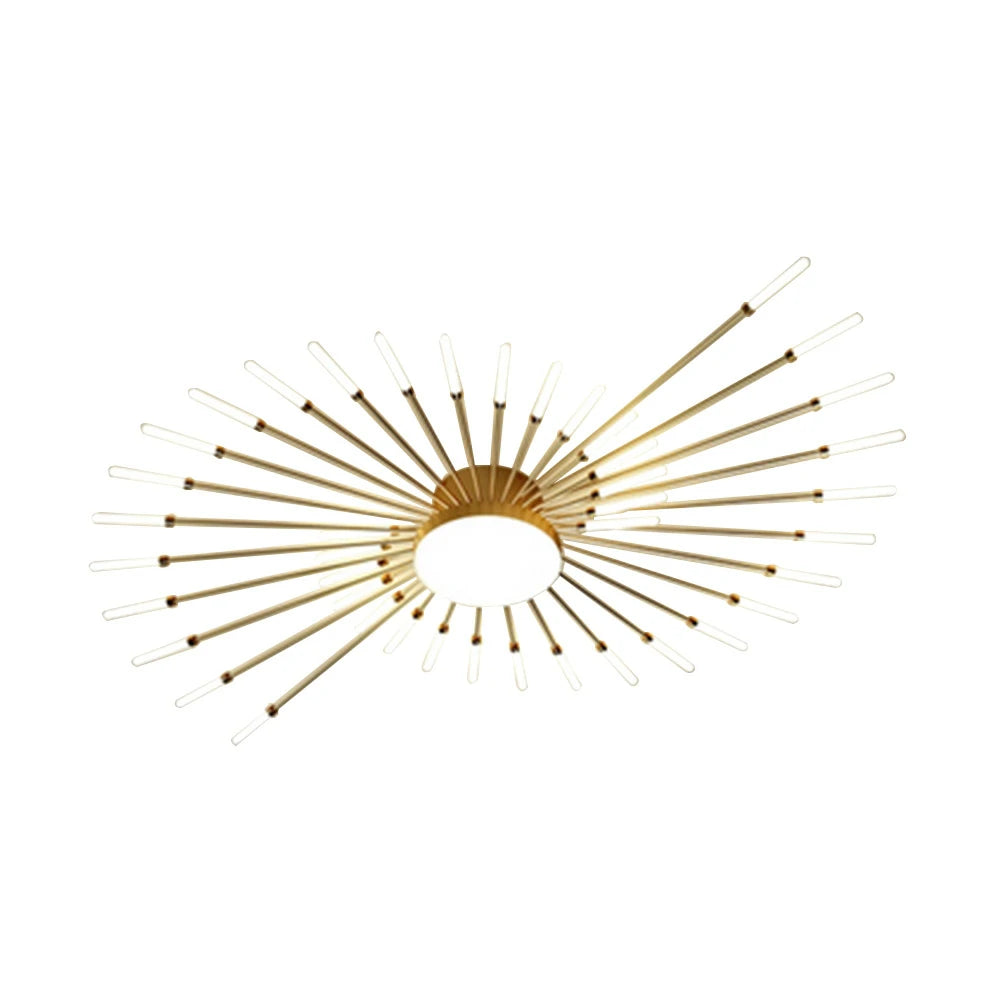 LIVARA 50W LED Ceiling Light Firework Design with 42+1 Rotating Heads Neutral Light Modern Iron & Acrylic Fixture - Gold