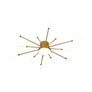 LIVARA 36W LED Ceiling Light Sparkling Firework Design with 12+1 Rotating Heads Neutral Light Modern Iron & Acrylic Fixture - Gold