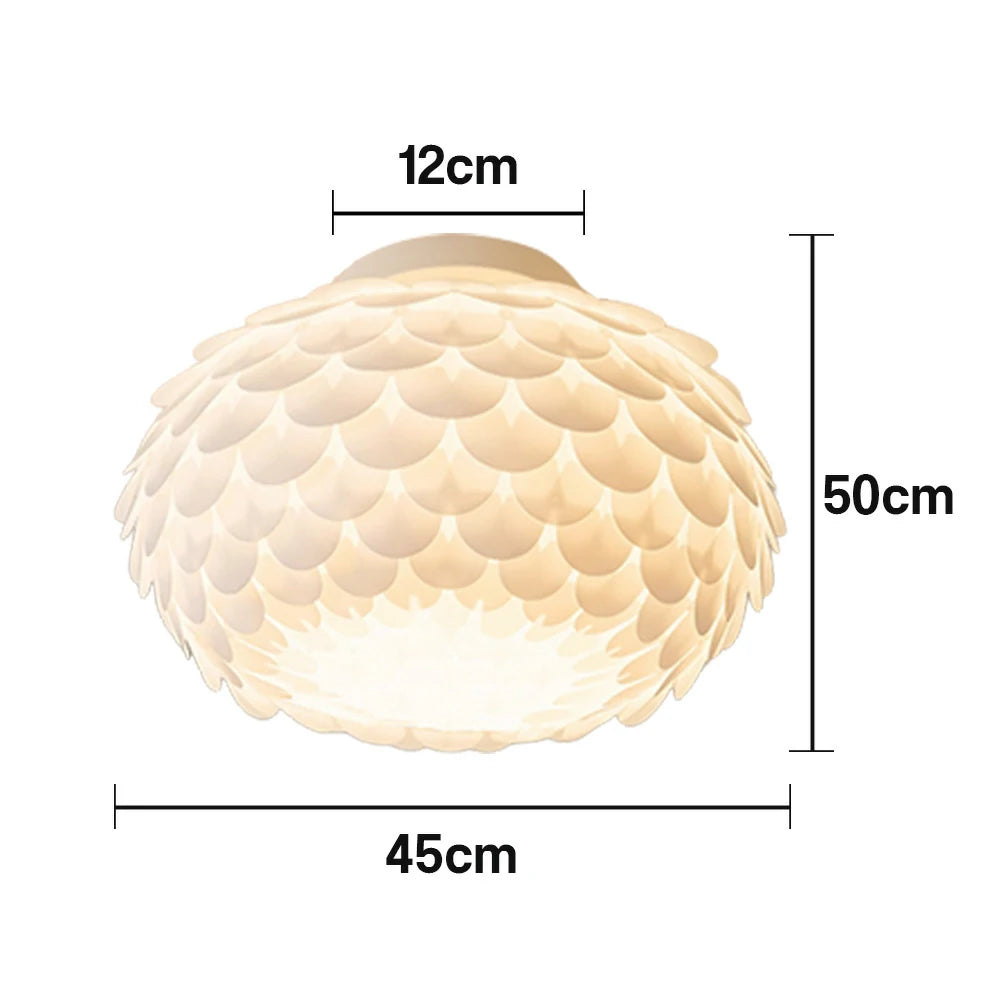 LIVARA LED Ceiling Light 38/45cm Three-Color Dimmable 9W Modern Flower Bud Design Flush Mount Lamp with Eye-Protection Soft Light - White