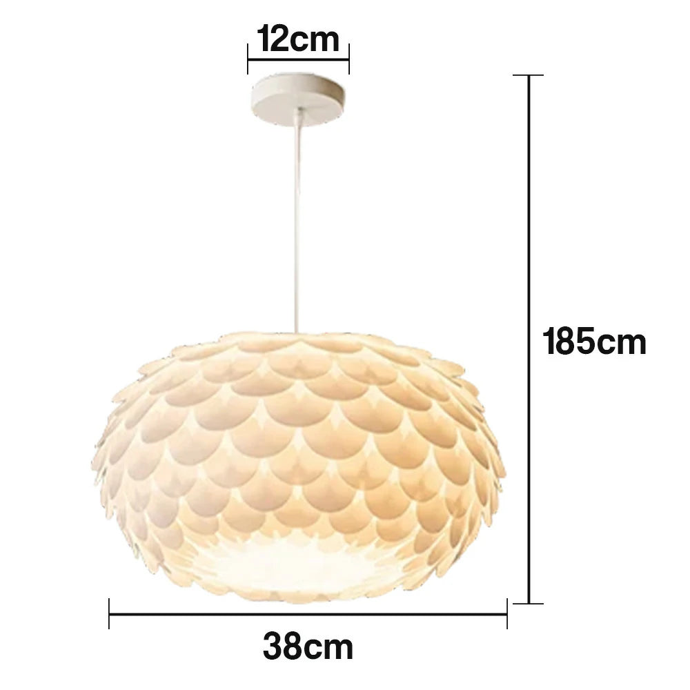 LIVARA LED Pendant Light 38/45cm Three-Color Dimmable 9W Modern Flower Bud Design Hanging Lamp with Eye-Protection Soft Light - White