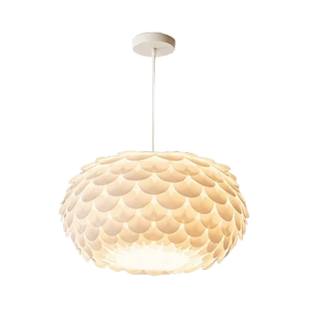 LIVARA LED Pendant Light 38/45cm Three-Color Dimmable 9W Modern Flower Bud Design Hanging Lamp with Eye-Protection Soft Light - White