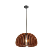 LIVARA 12W LED Pendant Light 35/43/50cm Three-Color Dimmable Ceiling Lamp with Natural Wood Shade & Eye-Protection Soft Light - Walnut