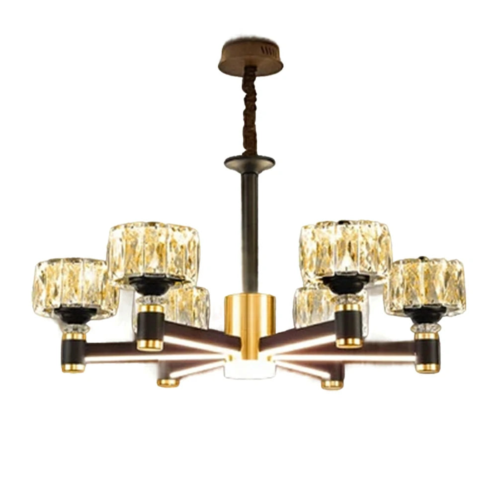 LIVARA 30W Crystal Pendant Light with Dual Light Source, Three-Color Dimmable Eye-Care LED & Flicker-Free Bright Illumination