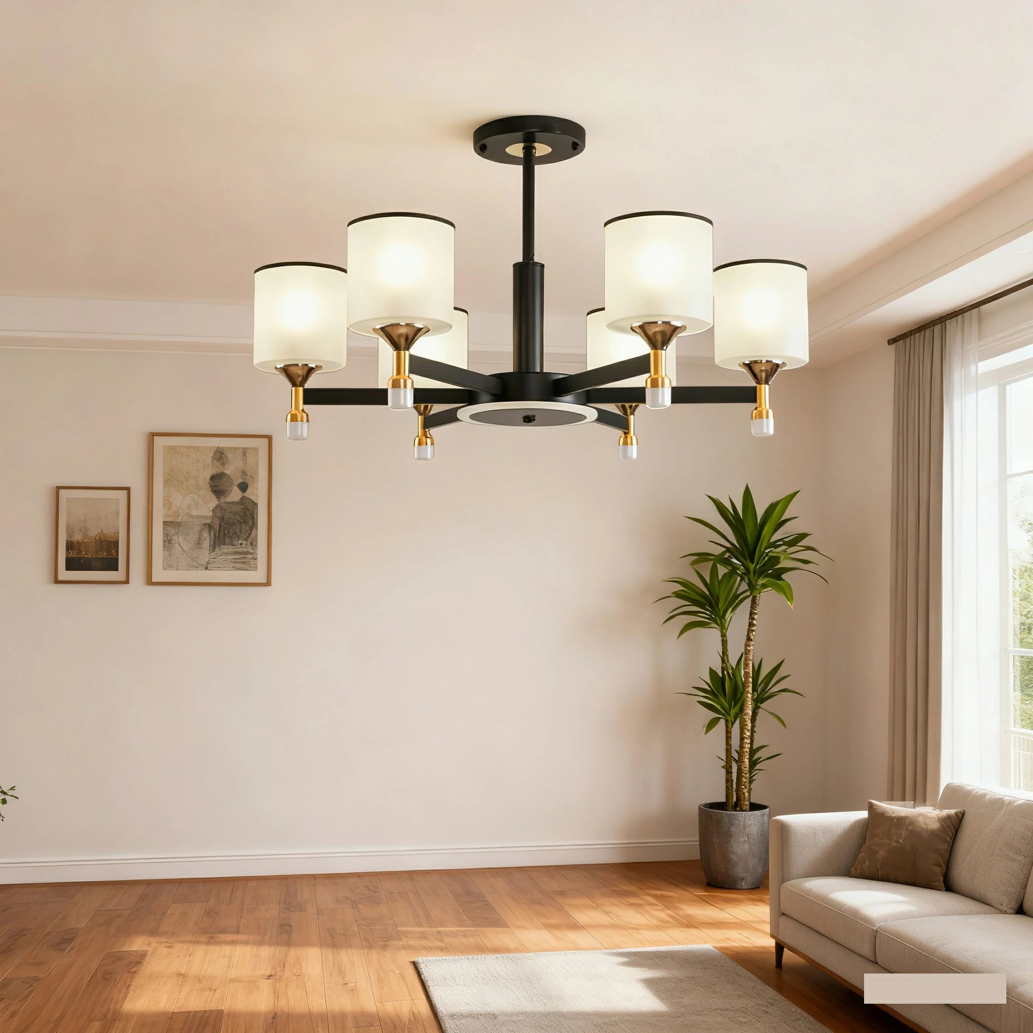 LIVARA 72W Crystal Pendant Light with Adjustable Three-Color LED, Dual Light Source & Flicker-Free Eye-Comfort Design