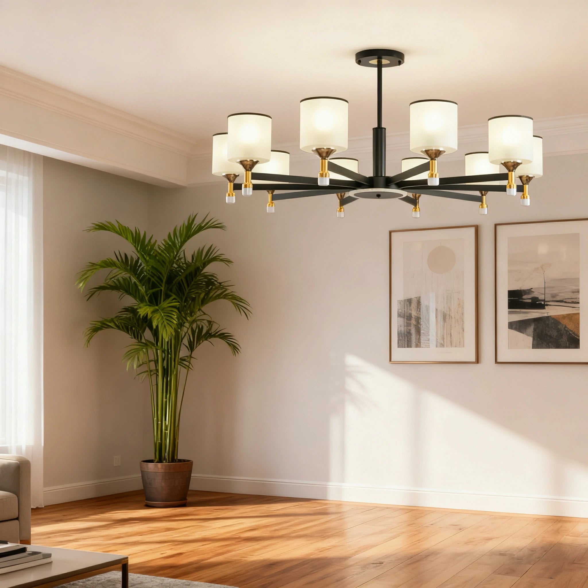 LIVARA 120W Crystal Pendant Light with Adjustable Three-Color LED, Dual Light Source & Flicker-Free Eye-Comfort Design