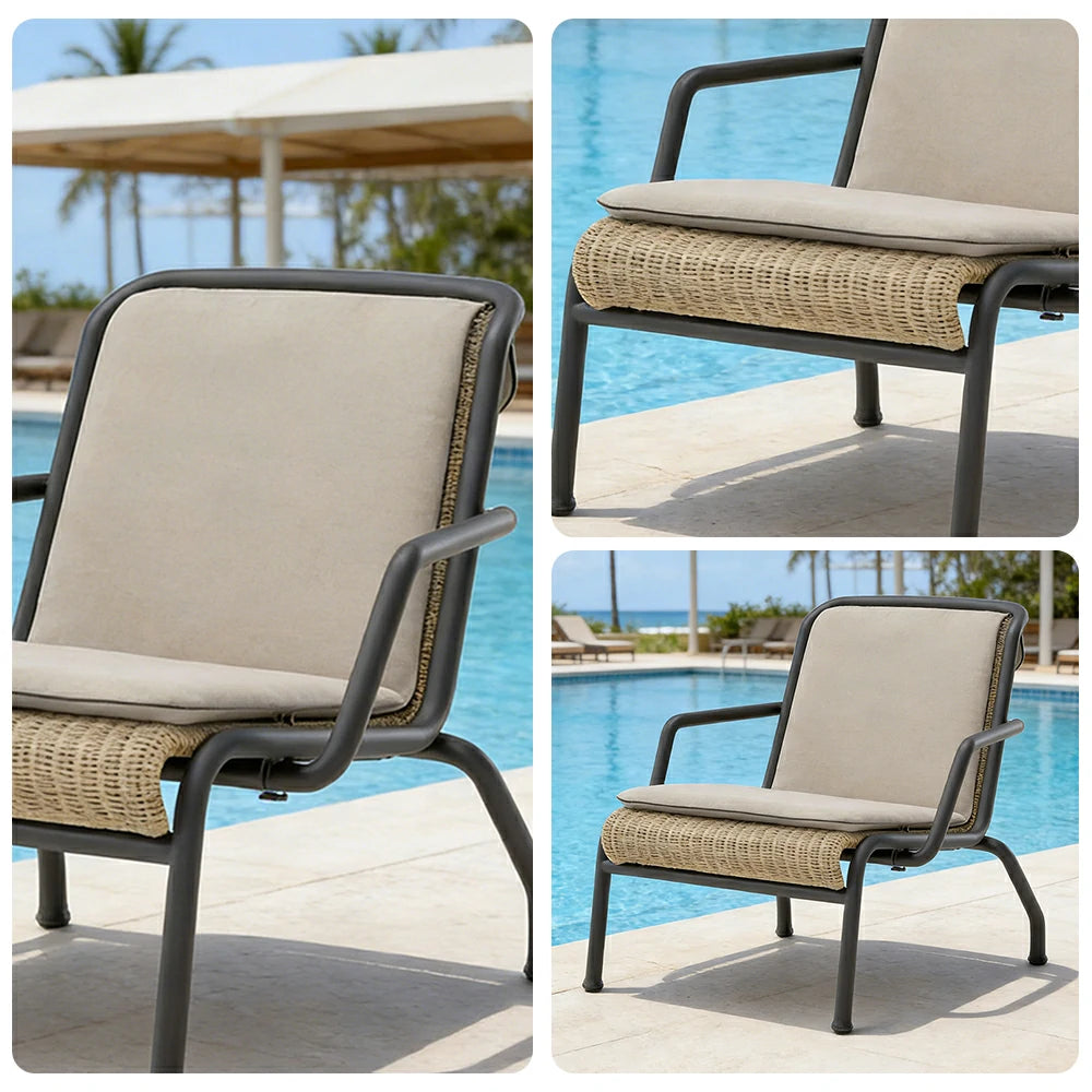 LIVARA Sofa Chair - 2.0mm Aluminium Frame, UV and Rust-Resistant Finish, Quick-Dry Cushion, Indoor and Outdoor Use