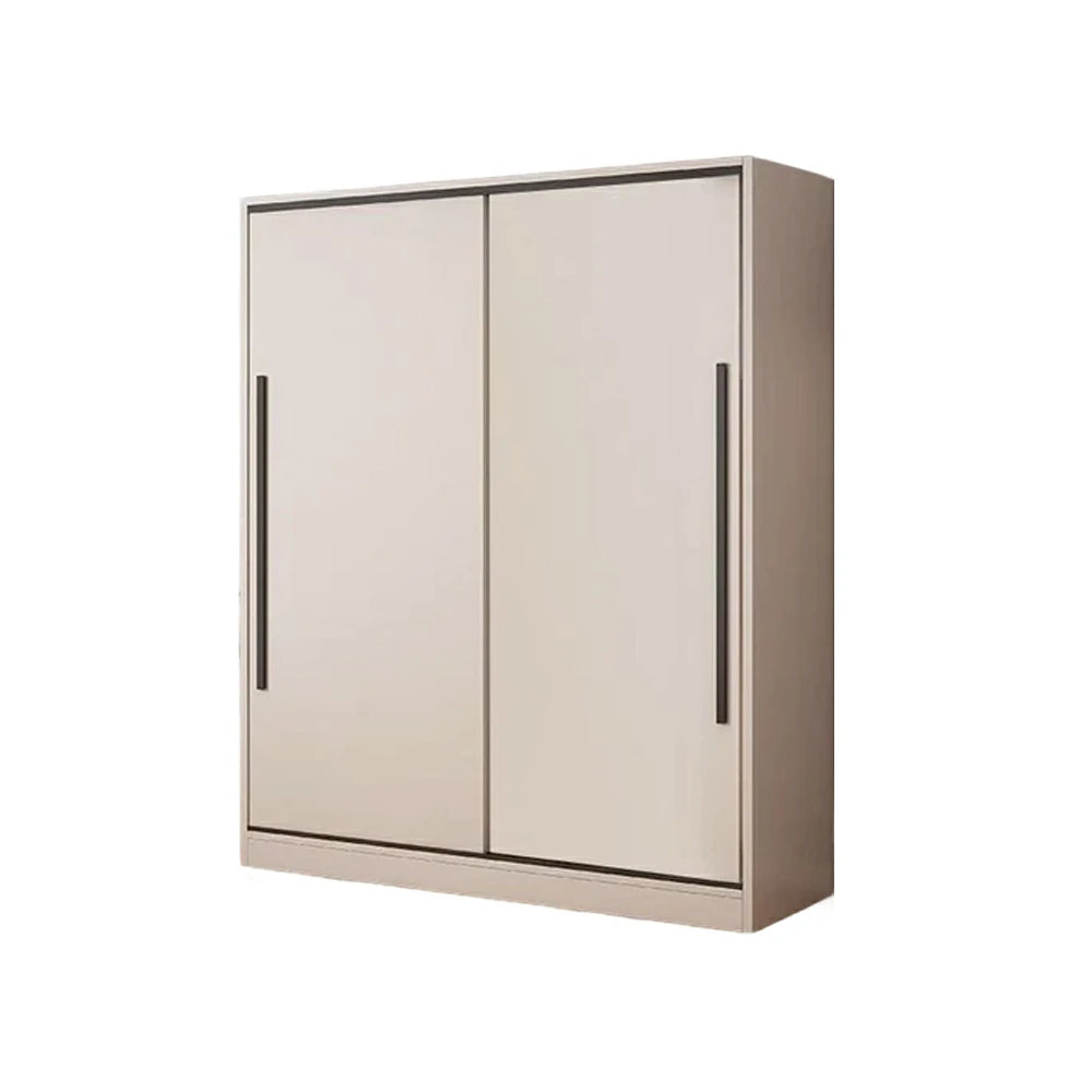 LIVARA 80/120cm Sliding Door Wardrobe Cabinet - Deep 60cm Storage Closet with Hanging Rail, Solid Wood Core Board Durable Design - Grey
