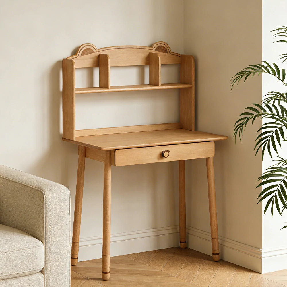 LIVARA 80cm Kids Study Desk, Height Adjustable Design, Solid Wood Construction, Rounded Edges with Eco-Friendly Finish