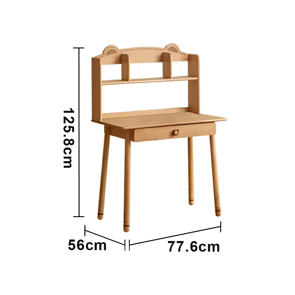 LIVARA 80cm Kids Study Desk, Height Adjustable Design, Solid Wood Construction, Rounded Edges with Eco-Friendly Finish