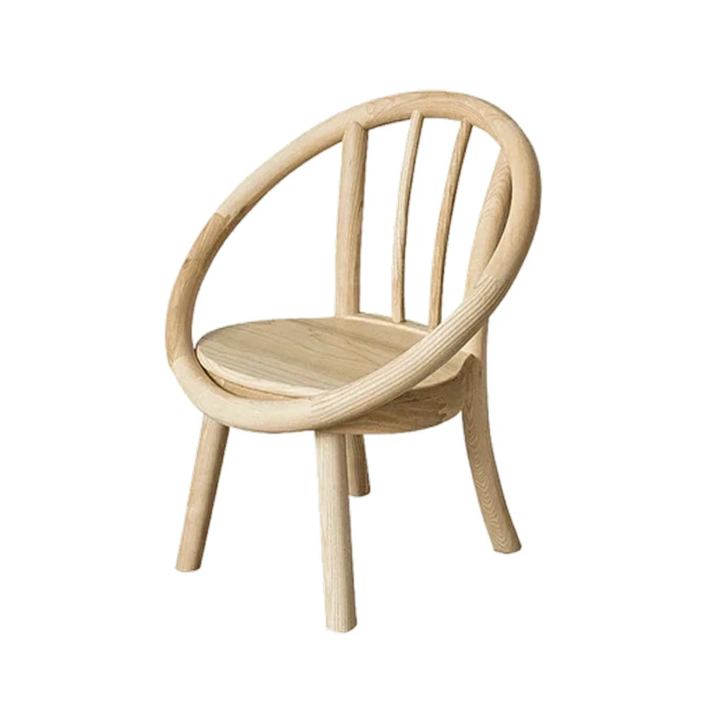 LIVARA Kids Wooden Chair, Ergonomic Back Support, Solid Wood Construction, Rounded Edges with Natural Wood Wax Oil Finish - Wood