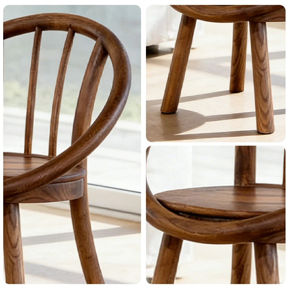 LIVARA Kids Wooden Chair, Ergonomic Back Support, Solid Wood Construction, Rounded Edges with Natural Wood Wax Oil Finish - Walnut