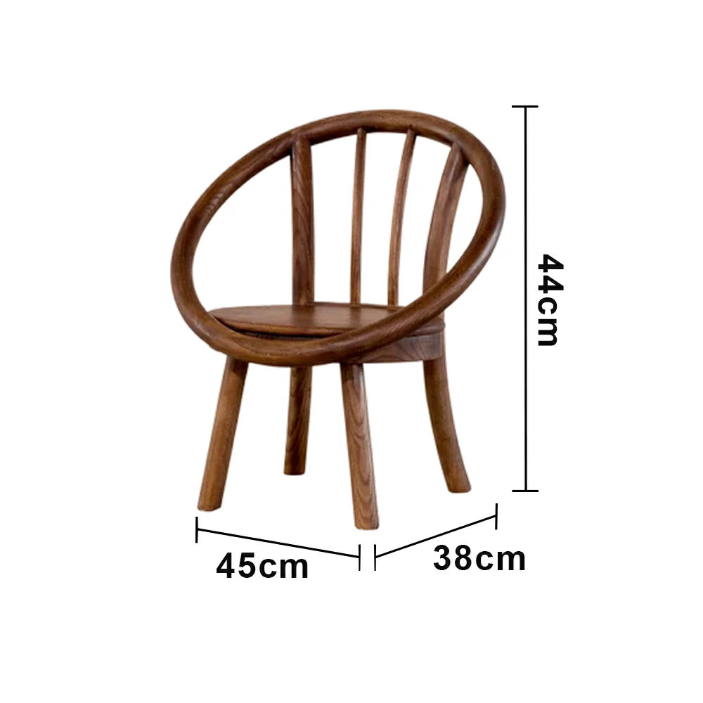 LIVARA Kids Wooden Chair, Ergonomic Back Support, Solid Wood Construction, Rounded Edges with Natural Wood Wax Oil Finish - Walnut