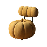 LIVARA Kids Pumpkin Stool, Soft Cushioned Seat, Velvet Fabric with Iron Frame, Playful Rounded Design for Indoor Use
