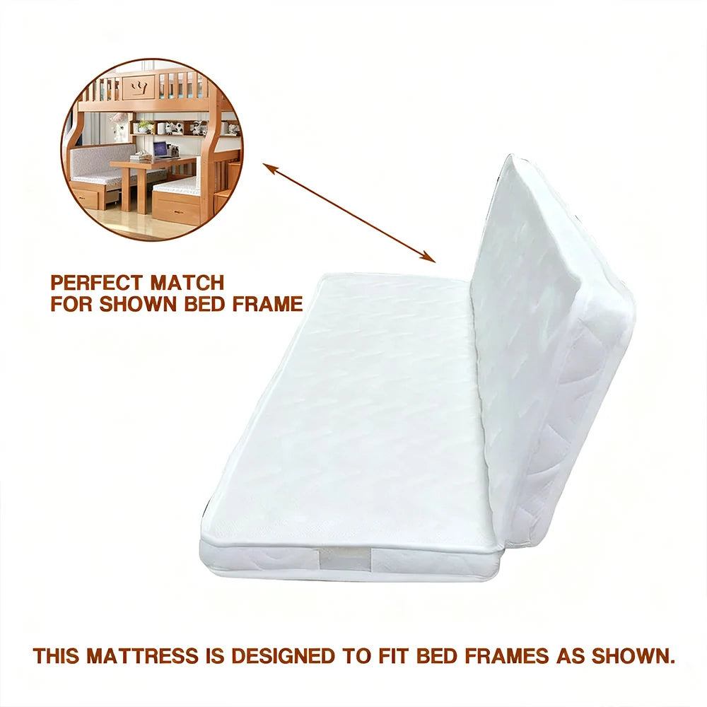 LIVARA Foldable Bunk Bed Cushion Mattress 8cm - Multi-Layer Latex & Coconut Fibre, 3D Breathable Fabric, Safety-Edge Design, Lightweight & Easy Storage