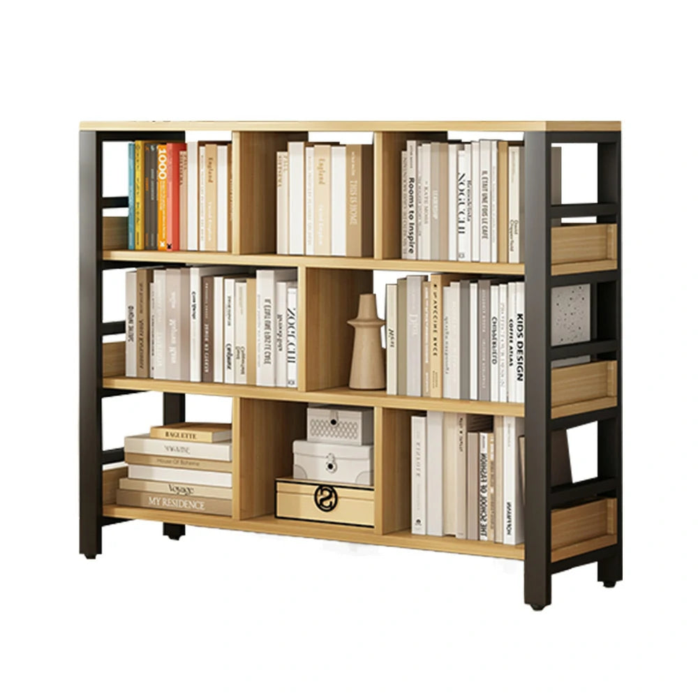 LIVARA 4-Tier Bookshelf 80/110/140cm Space-Saving Storage Rack, Thickened Eco Panels, Reinforced Steel Frame - Black