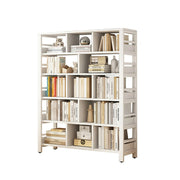 LIVARA 6-Tier Bookshelf 80/110/140cm Space-Saving Storage Rack, Thickened Eco Panels, Reinforced Steel Frame - White