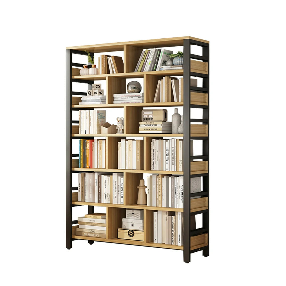 LIVARA 7-Tier Bookshelf 80/110/140cm Space-Saving Storage Rack, Thickened Eco Panels, Reinforced Steel Frame - Black