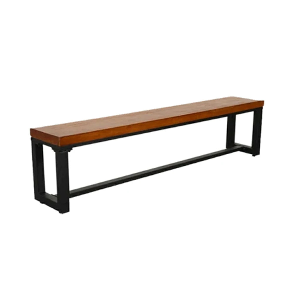 LIVARA 120/140cm Solid Wood Bench Seating - 4.7cm Thick Hardwood Top with Heavy-Duty Steel Frame, Industrial Dining & Pool Table Bench - Natural Oak