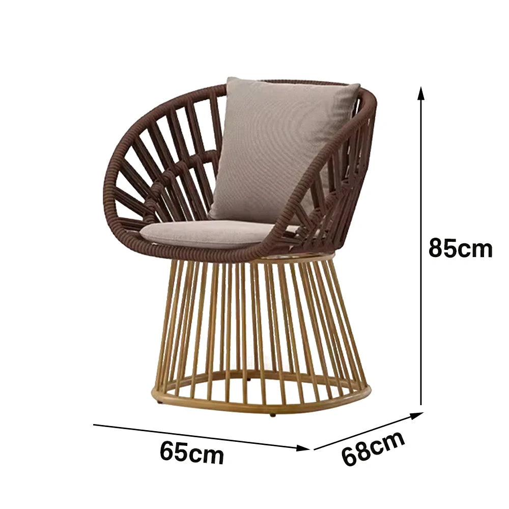 LIVARA Low-Back Lounge Chair - UV and Water-Resistant Woven Fabric, Powder-Coated Aluminium Frame, High-Resilience Cushion - Brown