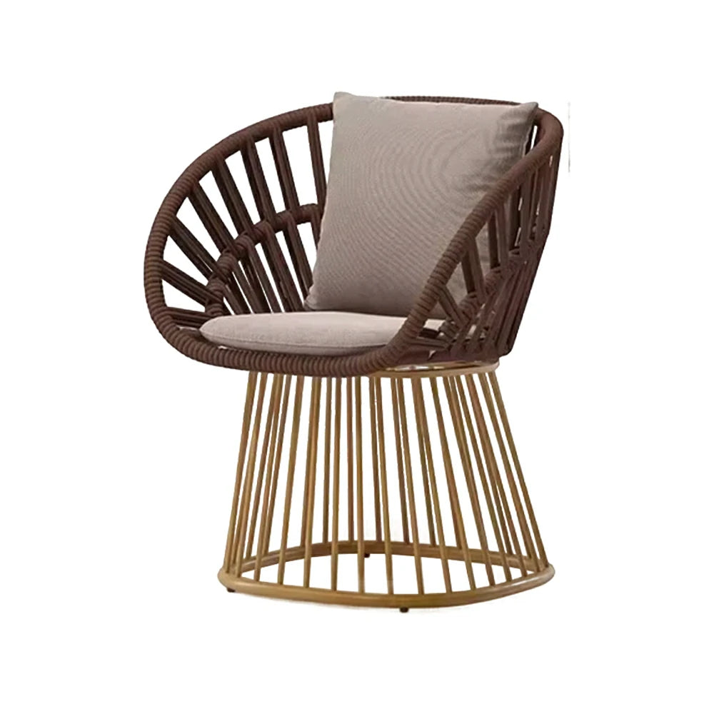 LIVARA Low-Back Lounge Chair - UV and Water-Resistant Woven Fabric, Powder-Coated Aluminium Frame, High-Resilience Cushion - Brown
