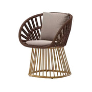 LIVARA Low-Back Lounge Chair - UV and Water-Resistant Woven Fabric, Powder-Coated Aluminium Frame, High-Resilience Cushion - Brown