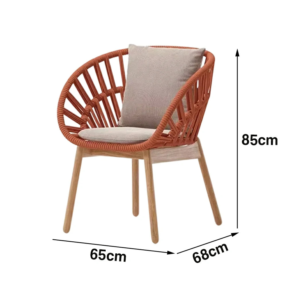 LIVARA Low-Back Lounge Chair - UV and Water-Resistant Woven Fabric, Powder-Coated Aluminium Frame, High-Resilience Cushion - Orange