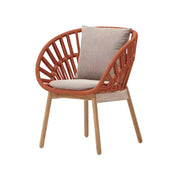 LIVARA Low-Back Lounge Chair - UV and Water-Resistant Woven Fabric, Powder-Coated Aluminium Frame, High-Resilience Cushion - Orange