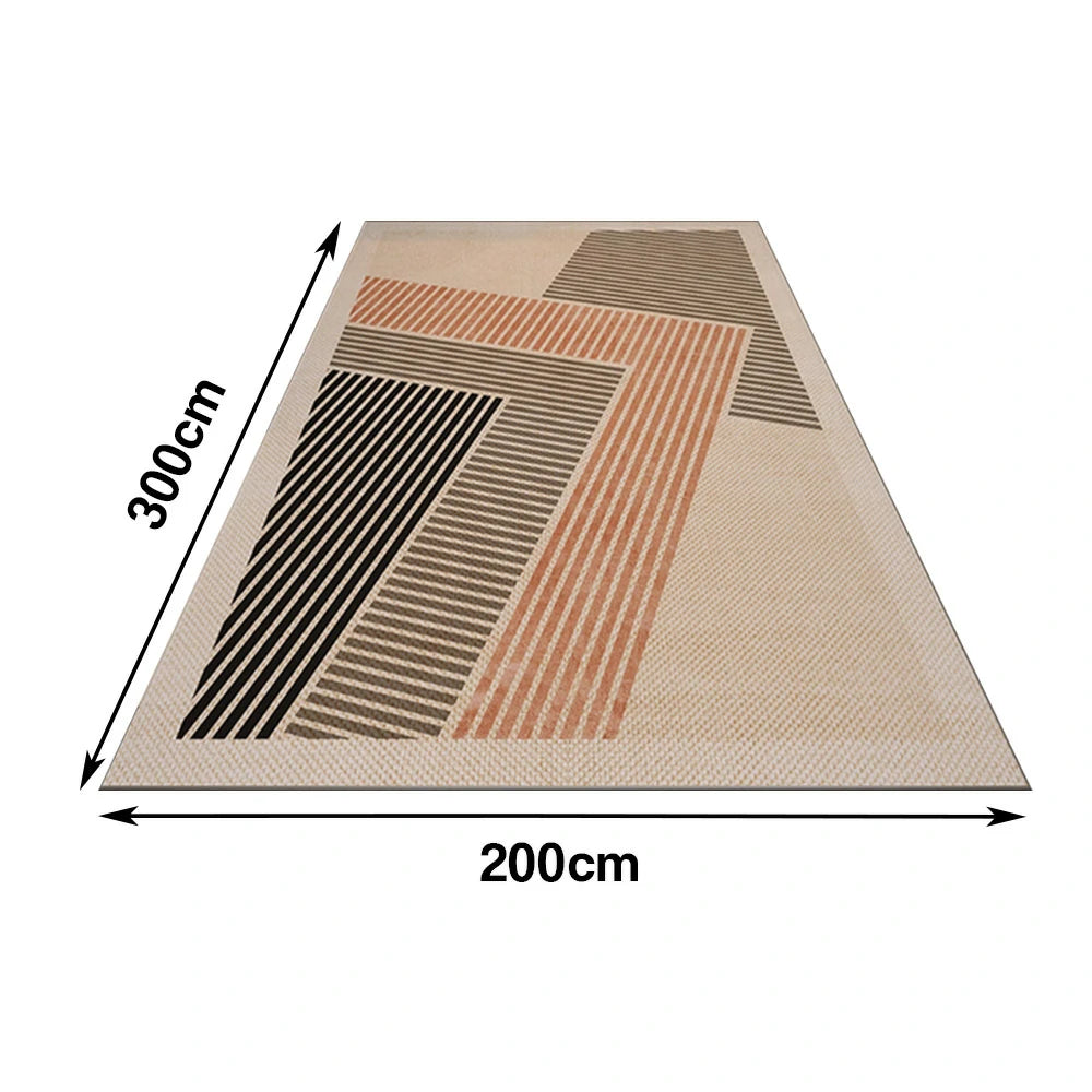 LIVARA Floor Rugs 160/200cm Belgian Velvet, Non-Fraying, Soft and Dense, Easy to Clean, Anti-Slip Backing