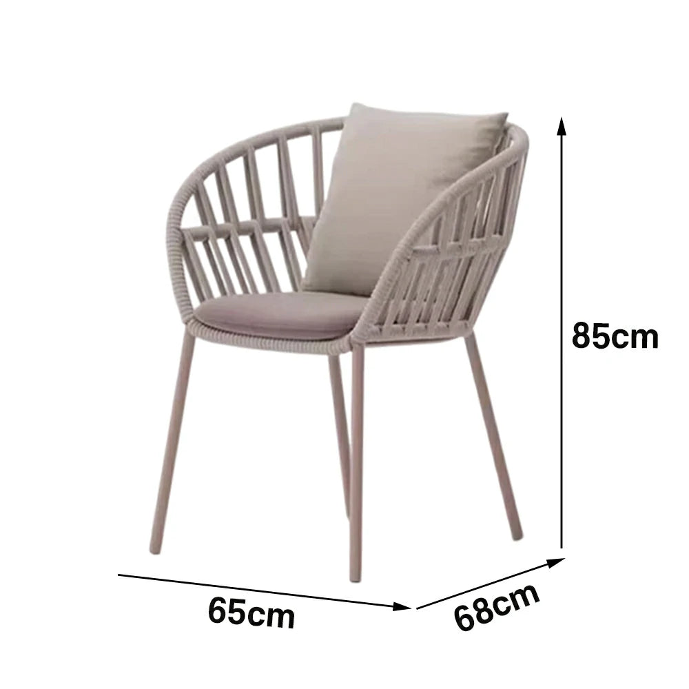 LIVARA Low-Back Lounge Chair - UV and Water-Resistant Woven Fabric, Powder-Coated Aluminium Frame, High-Resilience Cushion - Grey