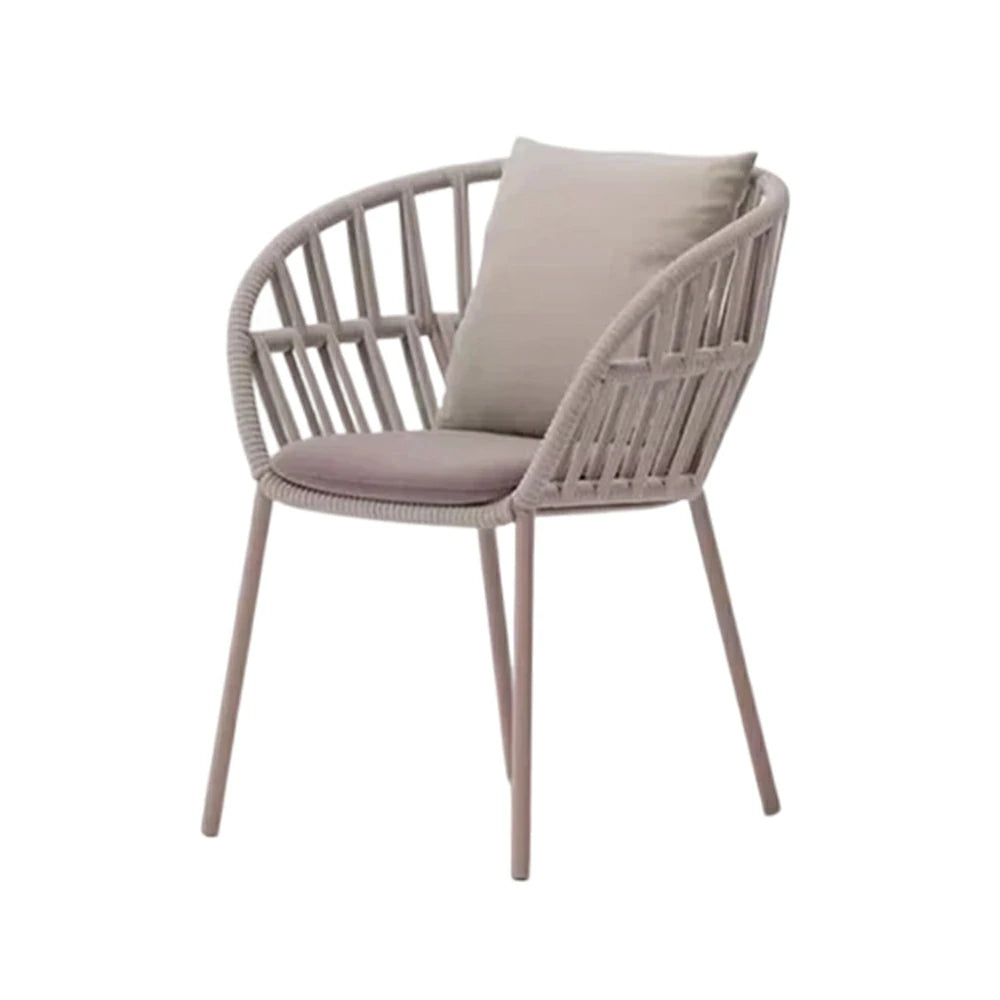 LIVARA Low-Back Lounge Chair - UV and Water-Resistant Woven Fabric, Powder-Coated Aluminium Frame, High-Resilience Cushion - Grey