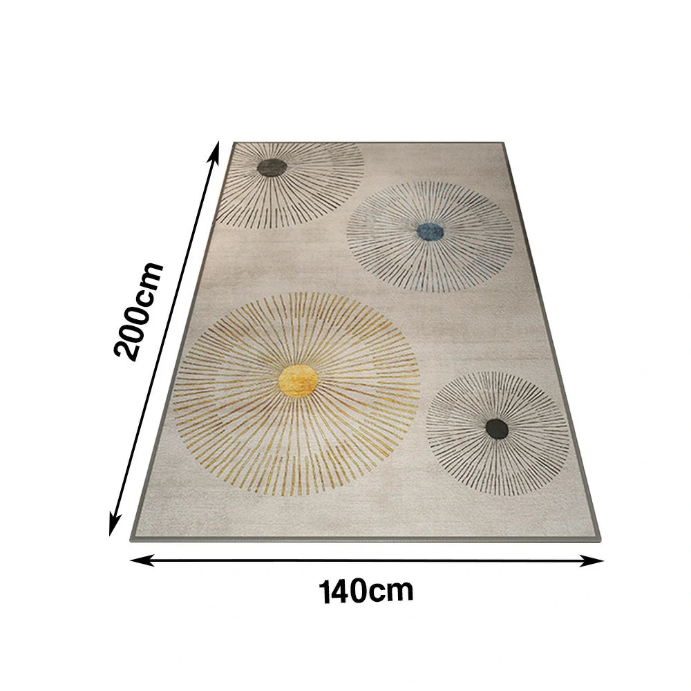 LIVARA Floor Rugs 140/160cm Belgian Velvet, Soft, Dense Weave, Stain-Resistant, Anti-Slip Backing