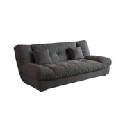 LIVARA 160/180cm Sofa Bed, Adjustable Backrest Design, Milk Velvet Upholstery, Solid Wood Frame, Armless Space-Saving Style - Grey