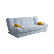 LIVARA 160/180cm Sofa Bed, Adjustable Backrest Design, Milk Velvet Upholstery, Solid Wood Frame, Armless Space-Saving Style - Blue