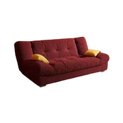 LIVARA 160/180cm Sofa Bed, Adjustable Backrest Design, Milk Velvet Upholstery, Solid Wood Frame, Armless Space-Saving Style - Wine