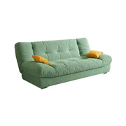 LIVARA 160/180cm Sofa Bed, Adjustable Backrest Design, Milk Velvet Upholstery, Solid Wood Frame, Armless Space-Saving Style - Green