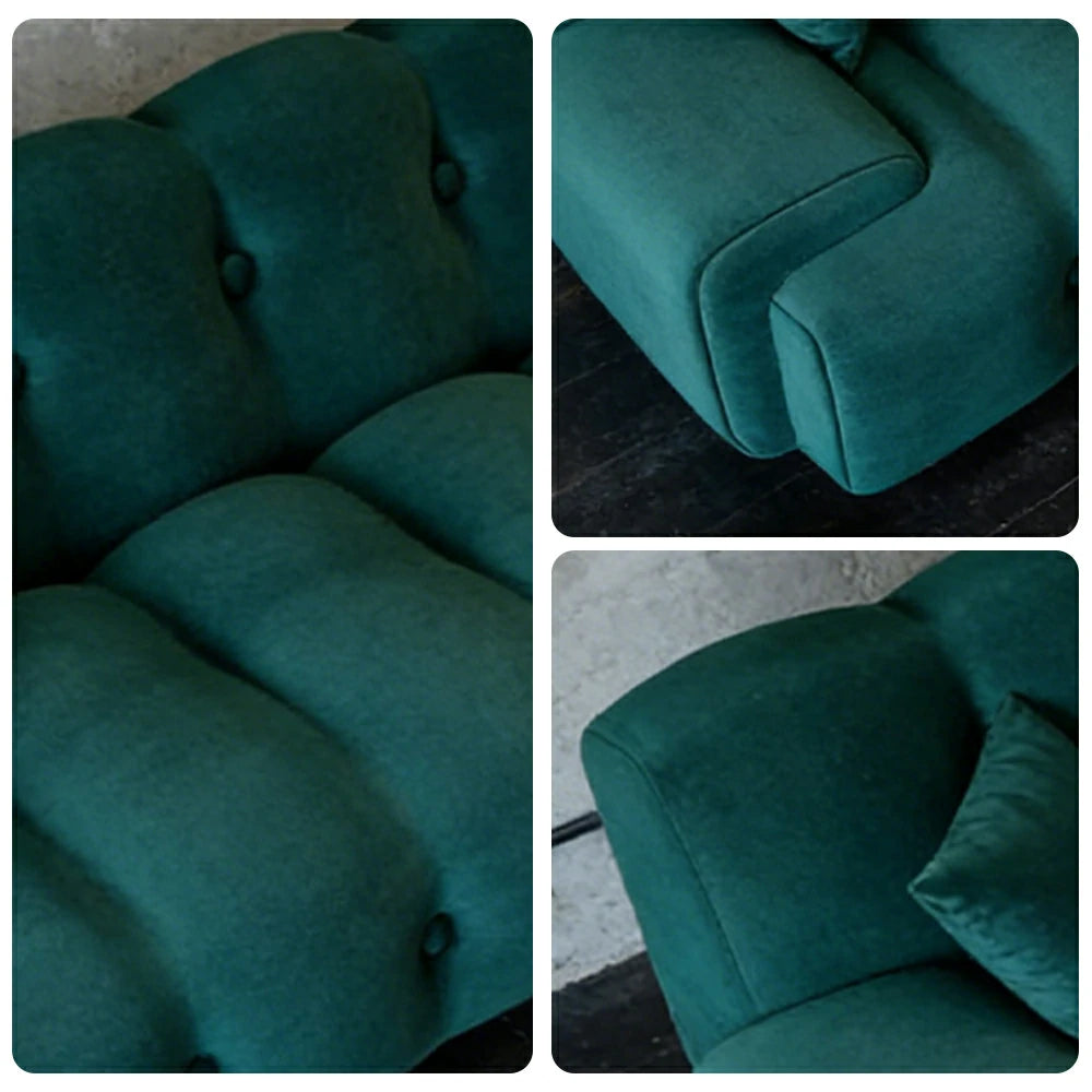 LIVARA 160/180cm Sofa Bed, 3-Position Adjustable Backrest, Milk Velvet Upholstery, High-Density Foam, Hidden Support Legs - Green