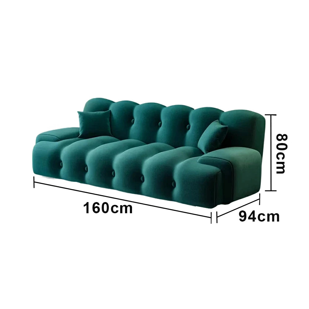 LIVARA 160/180cm Sofa Bed, 3-Position Adjustable Backrest, Milk Velvet Upholstery, High-Density Foam, Hidden Support Legs - Green