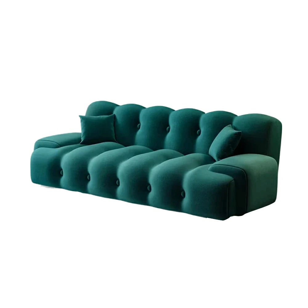 LIVARA 160/180cm Sofa Bed, 3-Position Adjustable Backrest, Milk Velvet Upholstery, High-Density Foam, Hidden Support Legs - Green