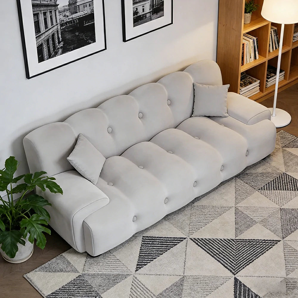 LIVARA 160/180cm Sofa Bed, 3-Position Adjustable Backrest, Milk Velvet Upholstery, High-Density Foam, Hidden Support Legs - Grey