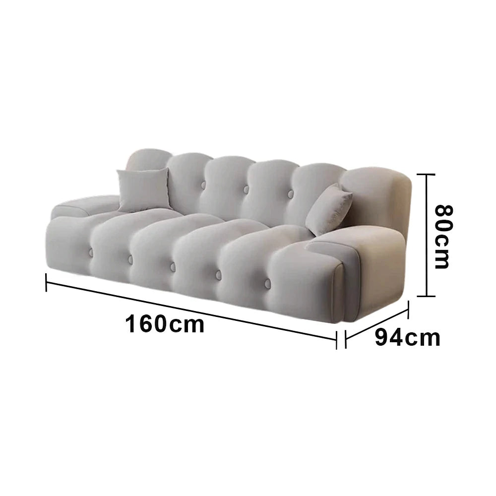 LIVARA 160/180cm Sofa Bed, 3-Position Adjustable Backrest, Milk Velvet Upholstery, High-Density Foam, Hidden Support Legs - Grey